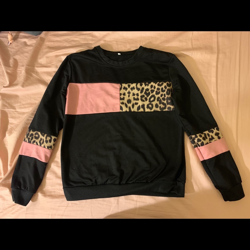 SHEIN leopard print long sleeve shirt